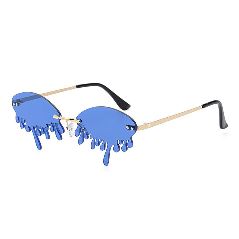 Christmas Costume Personality Tear Sunglasses for Women Metal Frameless Sunglasses Trendy European and American Party Funny Glasses - 图片 11