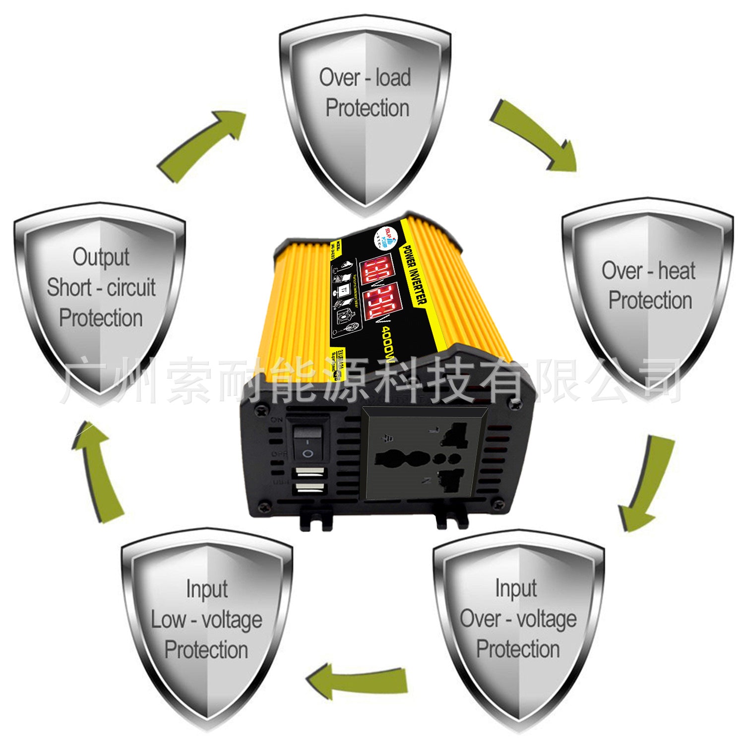 300W Vehicle Inverter12V Turn110V 220V Dual Voltage Display Outlet power inverter - 图片 19