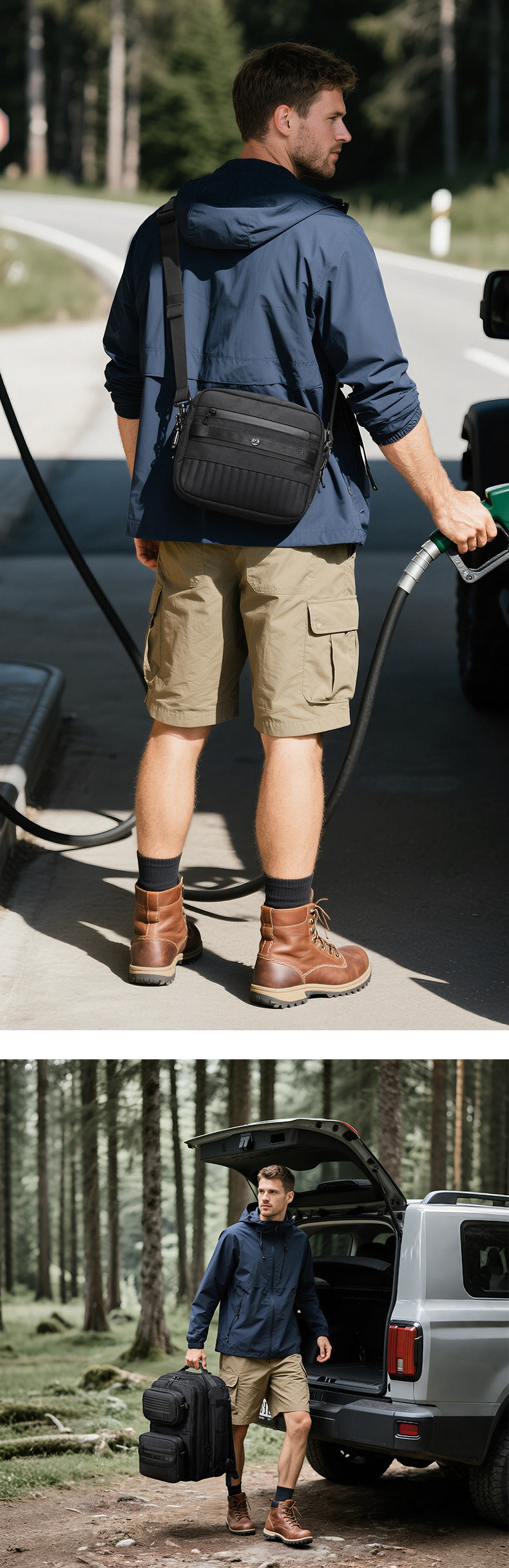 OZUKO Multifunctional Backpack Men's Large Capacity Backpack 3-in-1 detachable outdoor sports travel bag - 图片 11