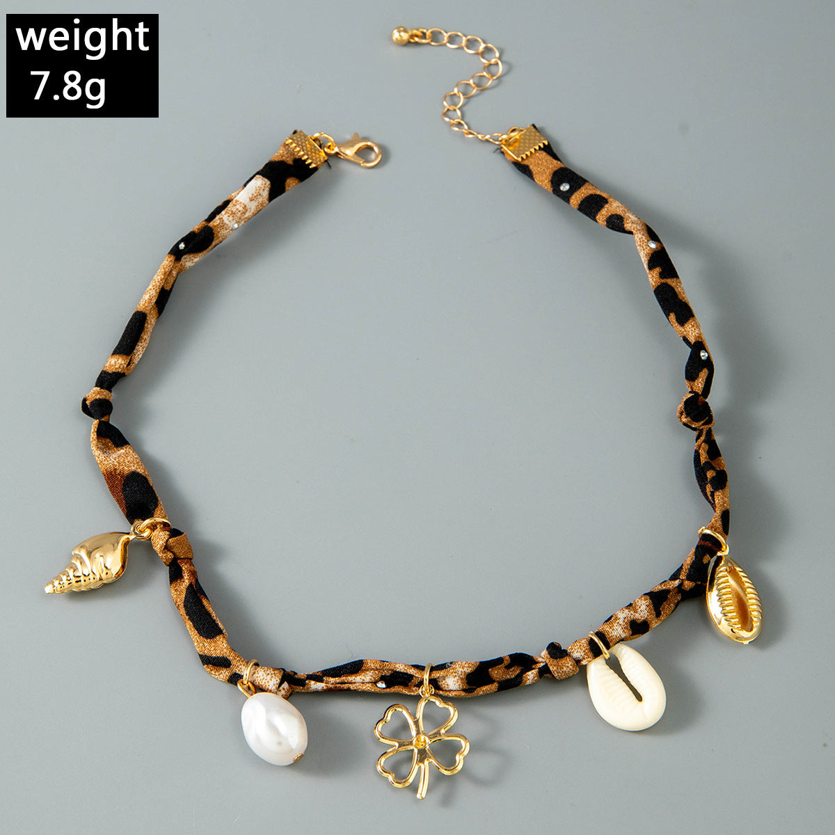 European and American Style Ocean-themed Cross Conch Starfish Pendant Leopard Print Exaggerated Necklace Collarbone Chain Jewelry - 图片 62