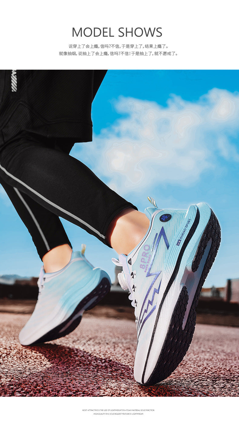 2025New8pro Full Palm Carbon Plate Racing Shock Absorption Running Shoes Men and Women Couples Rotating Buckle Youth Shoes Sports - 图片 25