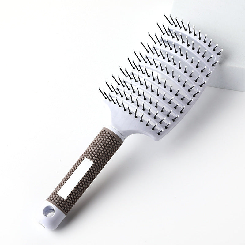 Large Curved Comb, Ribbed Hair Comb, Boar Bristle Curved Massage Comb, Nine-Row Comb, Styling Curling and Smoothing Comb, Cross-Border - 图片 4