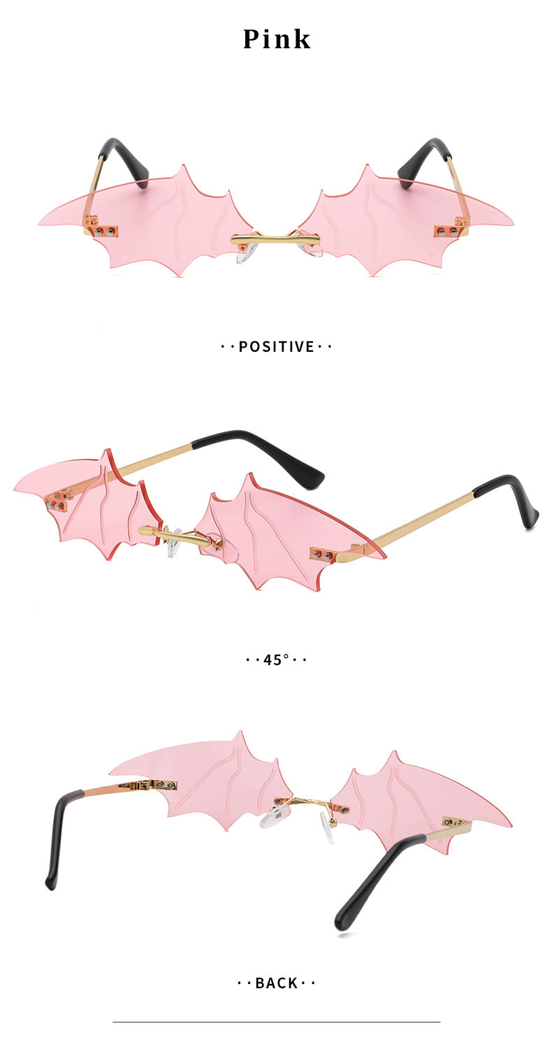 Bat Sunglasses for Women, Quirky Party Trendy Street Style Sunglasses, Small Frame European and American Fashion Irregular Glasses sunglasses - 图片 18