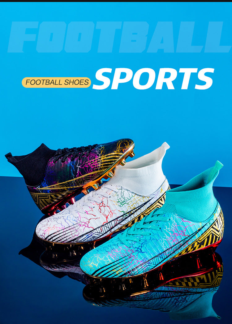 Large Size Men's Soccer Shoes AG Long Spike Gold-Plated Hot Stamping Football Shoes for Youth Professional Competition Training Shoes Wholesale - 图片 12