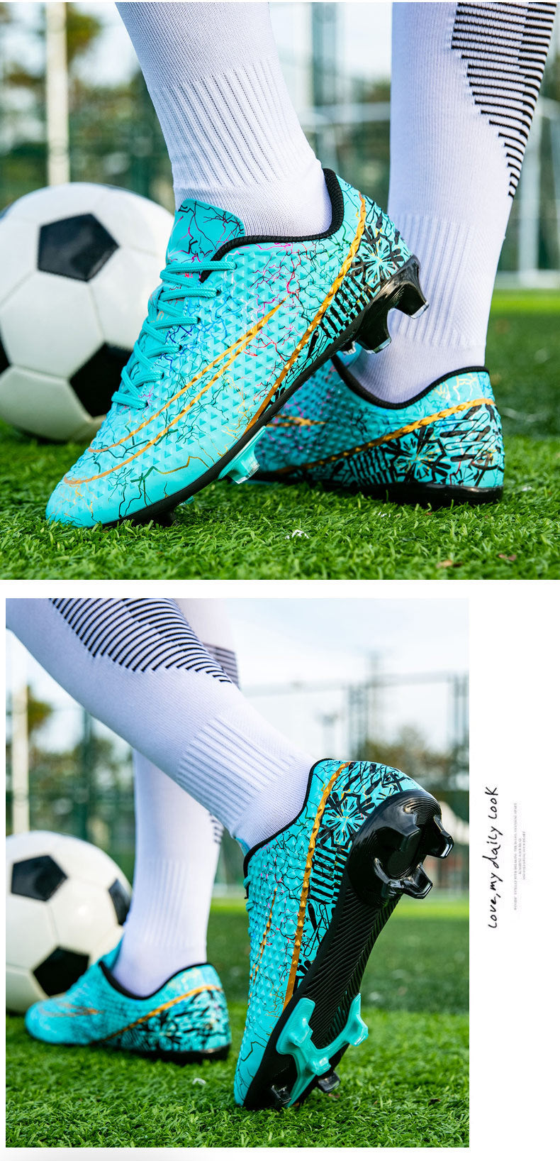 New professional football shoes for men and women AG Spike TF Broken Nail Youth Student Grassland Competition Training Shoes - 图片 24