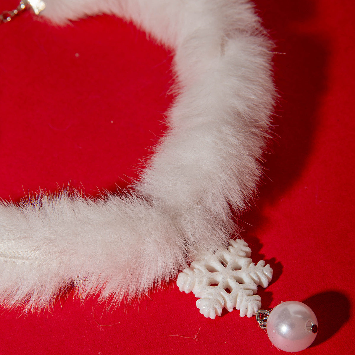 European and American Style Accessories Super Fairy Sweet Christmas Pearl Pendant Plush Necklace Light Luxury Fashion High-end Necklace Wholesale - 图片 13