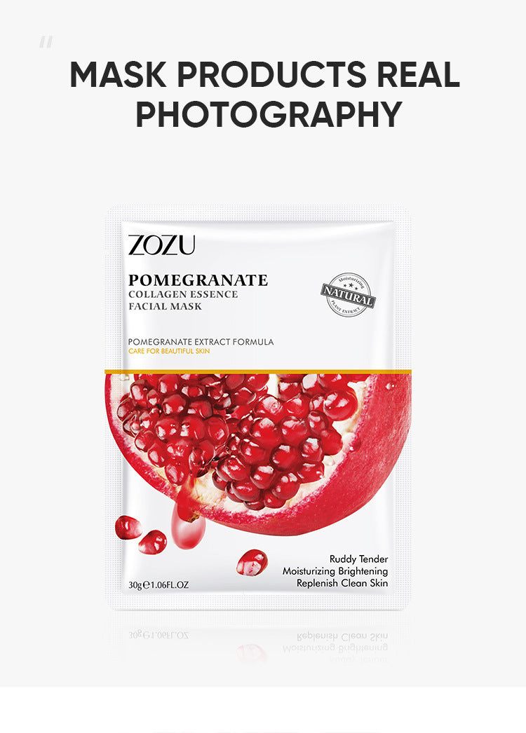 Cross-border Plant Face Mask Sheets30g Red Pomegranate Moisturizing Tablets Foreign Trade Manufacturer Skincare Wholesale - 图片 8