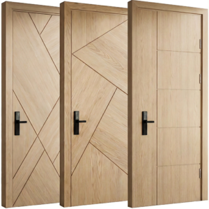 Italian Portes Interior Solid Wood Bedroom Walnut  Wooden Doors for Home Minimalist Porta