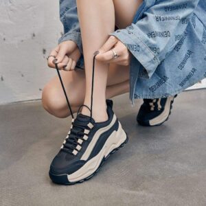 Women's Dad Sneakers for Spring and Autumn2025New Korean Style ins Trendy Thick-Soled Height-Increasing Autumn Versatile Sports Shoes