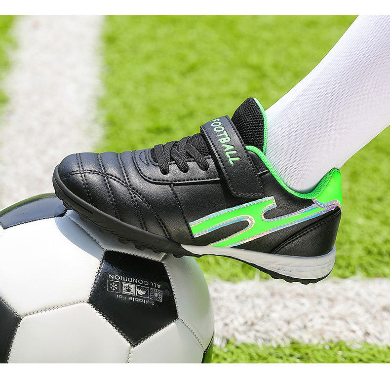 New football shoes for men and women with Velcro for children TF Broken Nail Style Youth Student Grassland Flat Training Shoes - 图片 32