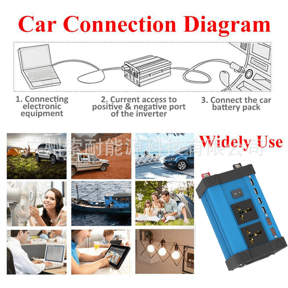 Motorcycle and Car Accessories300W/500W Car Converter Inverter12V Turn110V/220V Car Inverter Power Supply - 图片 15