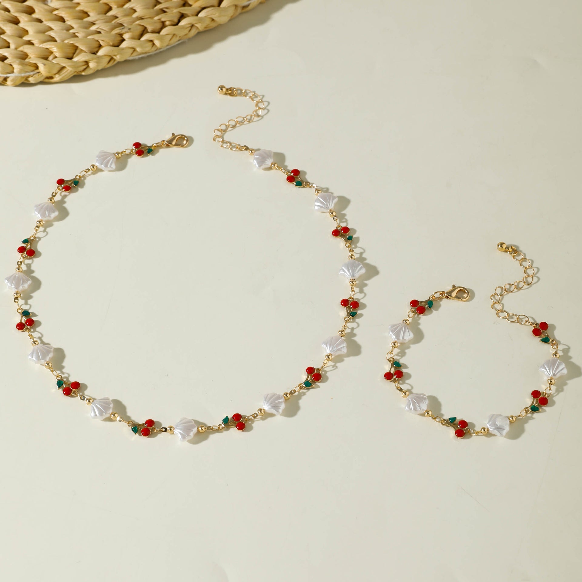 European and American Style Jewelry Light Luxury Imitation Pearl Cherry Necklace High-End Versatile Grass Multi-Layer Stacking Necklace Wholesale - 图片 63