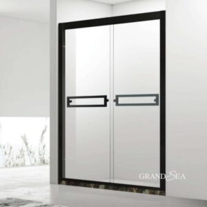 Modern Black Aluminum Frame Pivot Shower Door Plastic Shower Doors