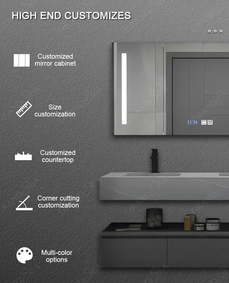 High Quality Promotion Wall Mounting Bathroom Wall Cabinet Vanity - 图片 9
