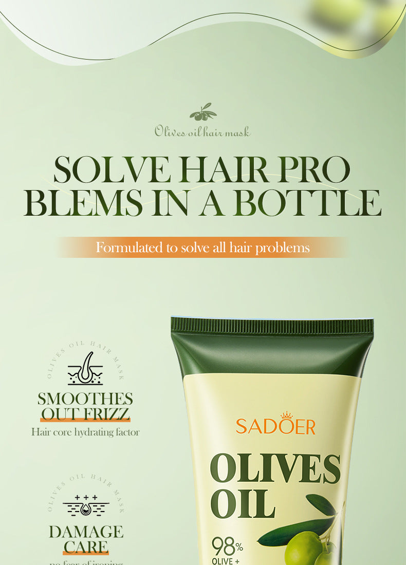 Olive Oil Hair Mask SADOER Repair Smooth Nourishing Hair Conditioner Cross-Border Wholesale - 图片 12