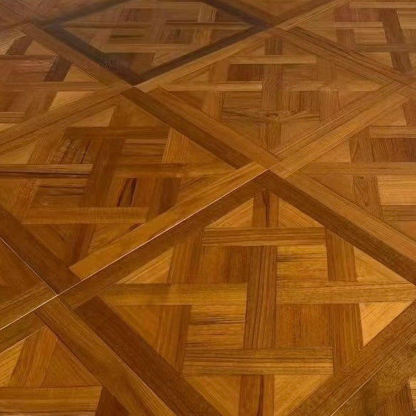 15mm Custom Square Teak Parquet Wood Flooring | High-End Engineered Hardwood Panels Anti-Slip Waterproof Click Lock Outdoor - 图片 5