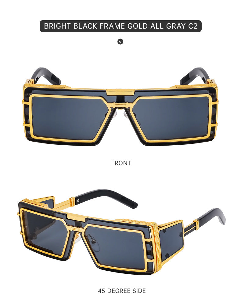 New Full Frame Glasses Men's Future Technology High-end Sense European and American fashion Square Frame Sunglasses Sunglasses shades - 图片 22