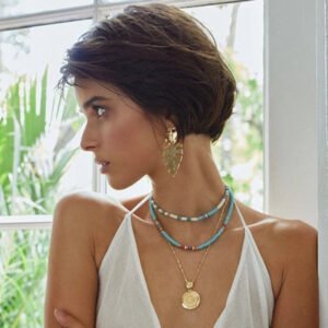 Hawaiian Women's Collarbone Chain6mm Colorful Soft Clay Lobster Clasp Chain Necklace Beach Soft Clay Necklace