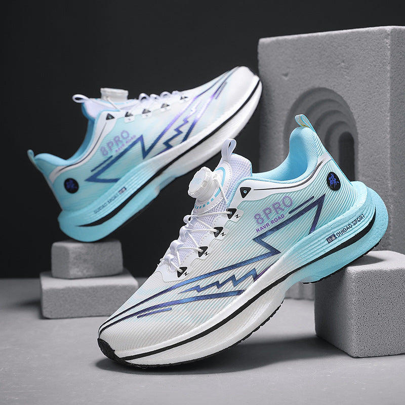 2025New8pro Full Palm Carbon Plate Racing Shock Absorption Running Shoes Men and Women Couples Rotating Buckle Youth Shoes Sports - 图片 3