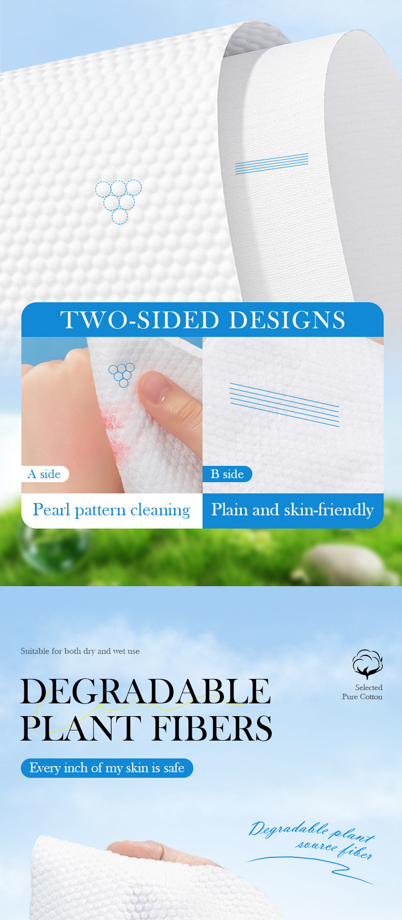 Pure Cotton Skin-Friendly Face Towel50Pumping SADOER Daily Makeup Remover Towels Face Towels Cross-Border Wholesale - 图片 9