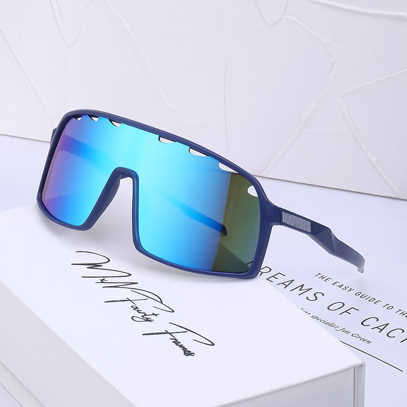 New Colorful Cycling Glasses for Men with Perforated One-piece Lenses Sunglasses European and American Outdoor Sports Sun Glasses