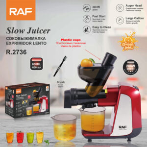 RAF European Standard Large Caliber Slow Juicer Household Fully Automatic Fruit and Vegetable Extractor Easy to Clean Multi-Functional