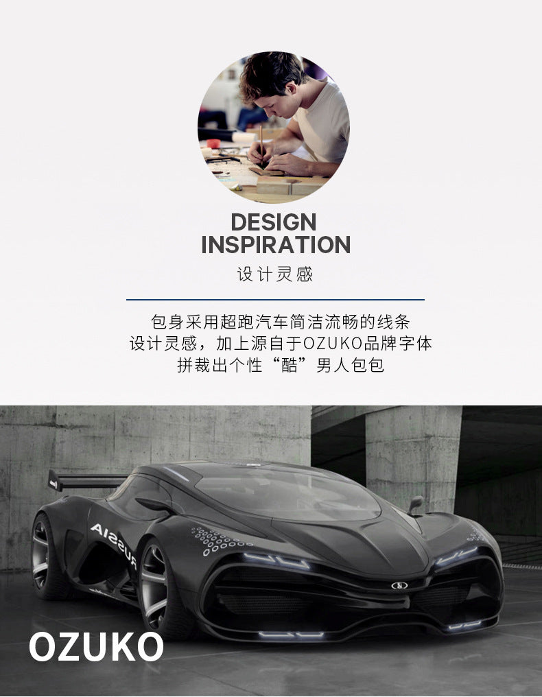 OZUKO Men's Functional Chest Bag Waterproof Crossbody Bag Multifunctional Shoulder Bag Outdoor Sports Large Capacity Trendy Bag - 图片 9