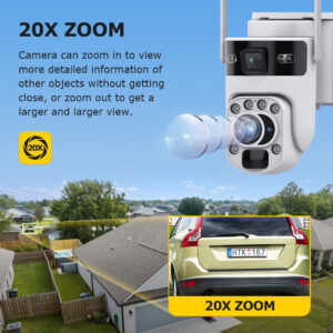 Outdoor202X Zoom Solar Camera Dual Lens Low Power Consumption Full Color Night Vision Mobile Remote Monitoring