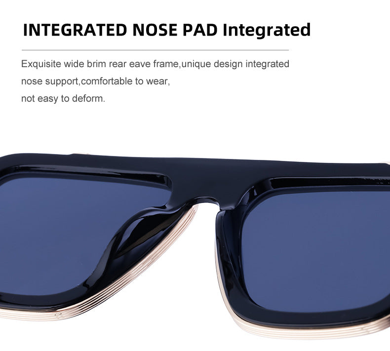 European and American Retro Square Frame Sunglasses for Men, Trendy European and American Punk Style, Internet Celebrity Same Style Sunglasses for Women ins Wind shades - 图片 25