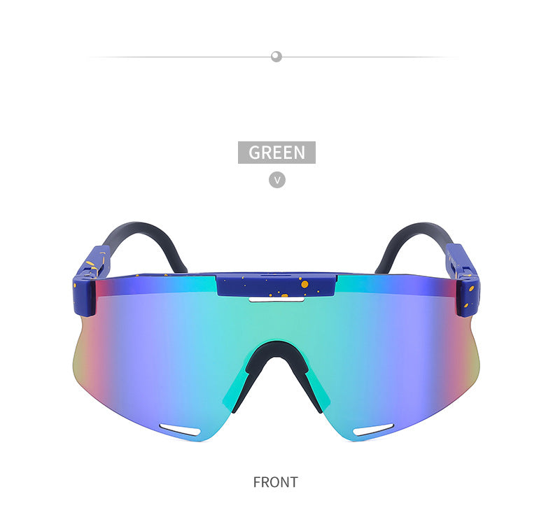 New European and American Style Colorful Outdoor Cycling Windproof Sunglasses for Men and Women Integrated Sports Sun Protection Sunglasses - 图片 22