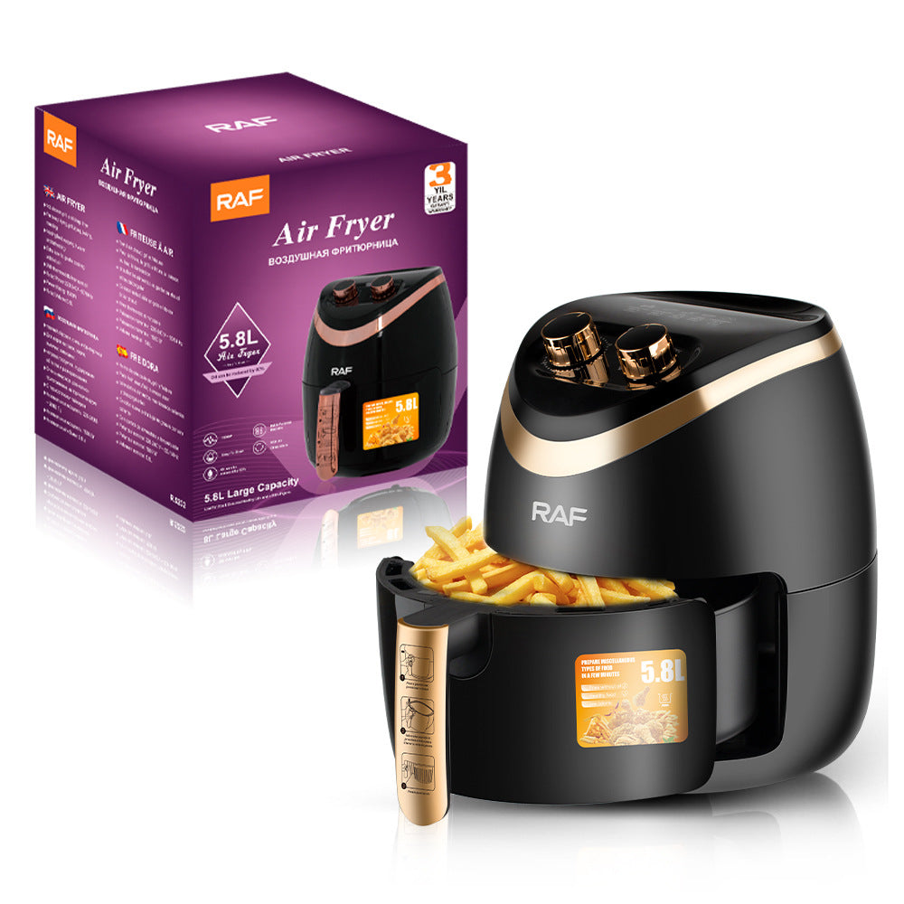 RAF European style air fryer for home use with large capacity Multifunctional Smart French Fries Fully Automatic Fryer 5.8L - 图片 24