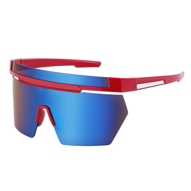 European and American Style Colorful Outdoor Sports Cycling Sunglasses for Women Trendy Fashion One-piece Windproof Sunglasses for Men Wholesale - 图片 3