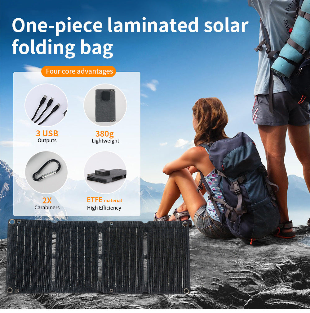 10W Solar Panel Solar Folding Bag ETFE Efficient Mobile Phone Power Bank Outdoor Portable Photovoltaic Power Supply - 图片 6