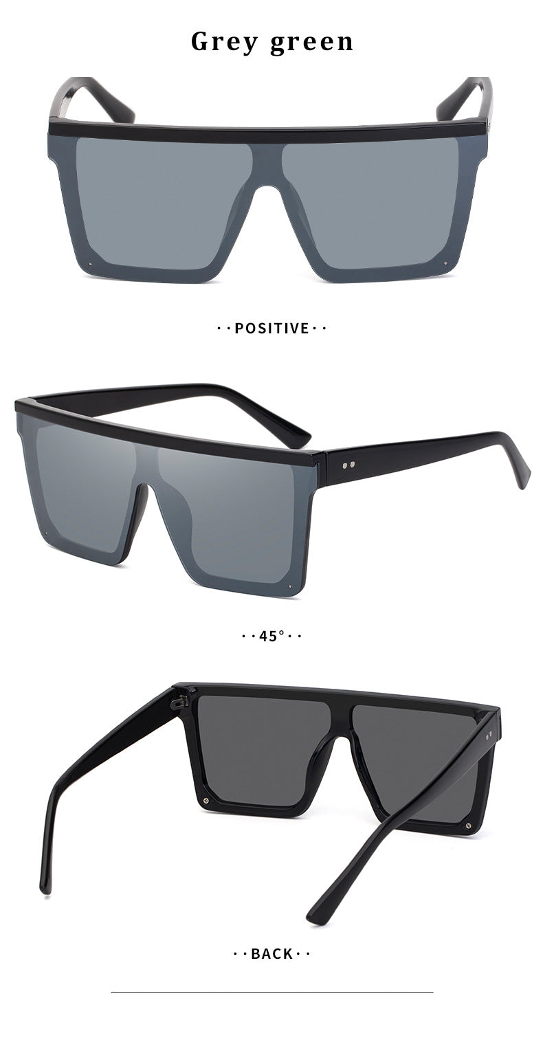 One-piece Lens Sunglasses for Men, High-end Fashion Sunglasses for Women, European and American Style Large Frame Square Glasses sunglasses - 图片 14
