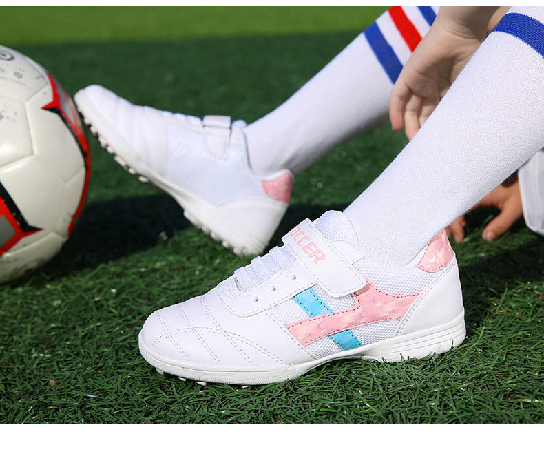 New football shoes for men and women with Velcro for children TF Broken Nail Style Youth Student Grassland Flat Training Shoes - 图片 52