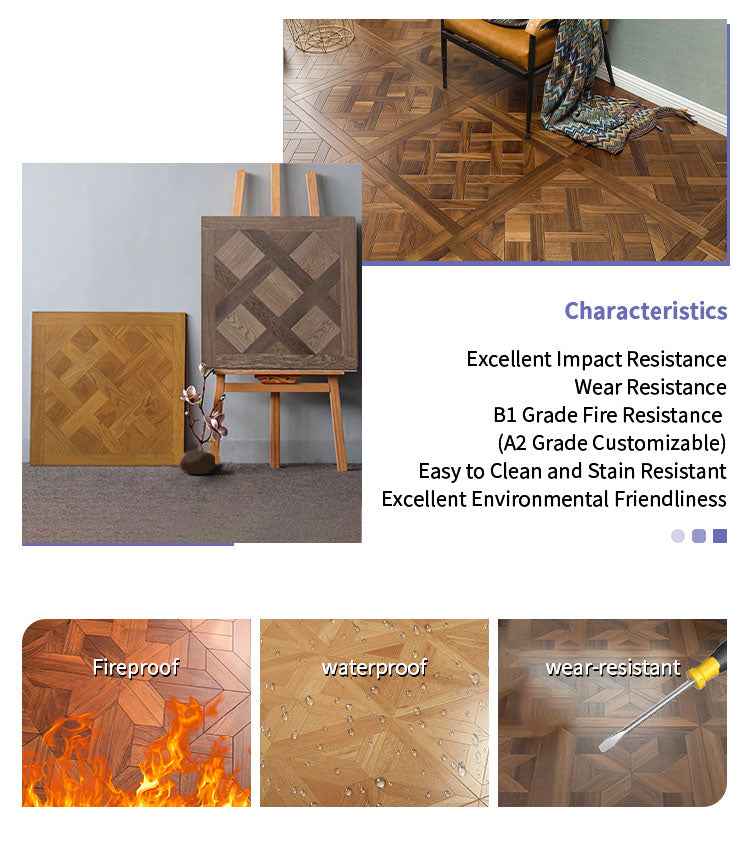 15mm Customizable Square Rosewood Parquet Wood Flooring | Multi-Layer Engineered Panels Outdoor Waterproof Luxury Premium - 图片 13