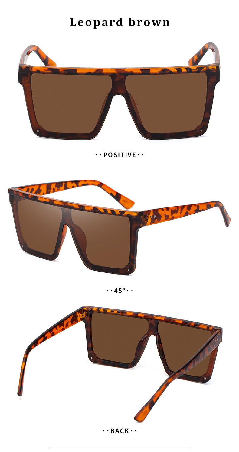 One-piece Lens Sunglasses for Men, High-end Fashion Sunglasses for Women, European and American Style Large Frame Square Glasses sunglasses - 图片 20