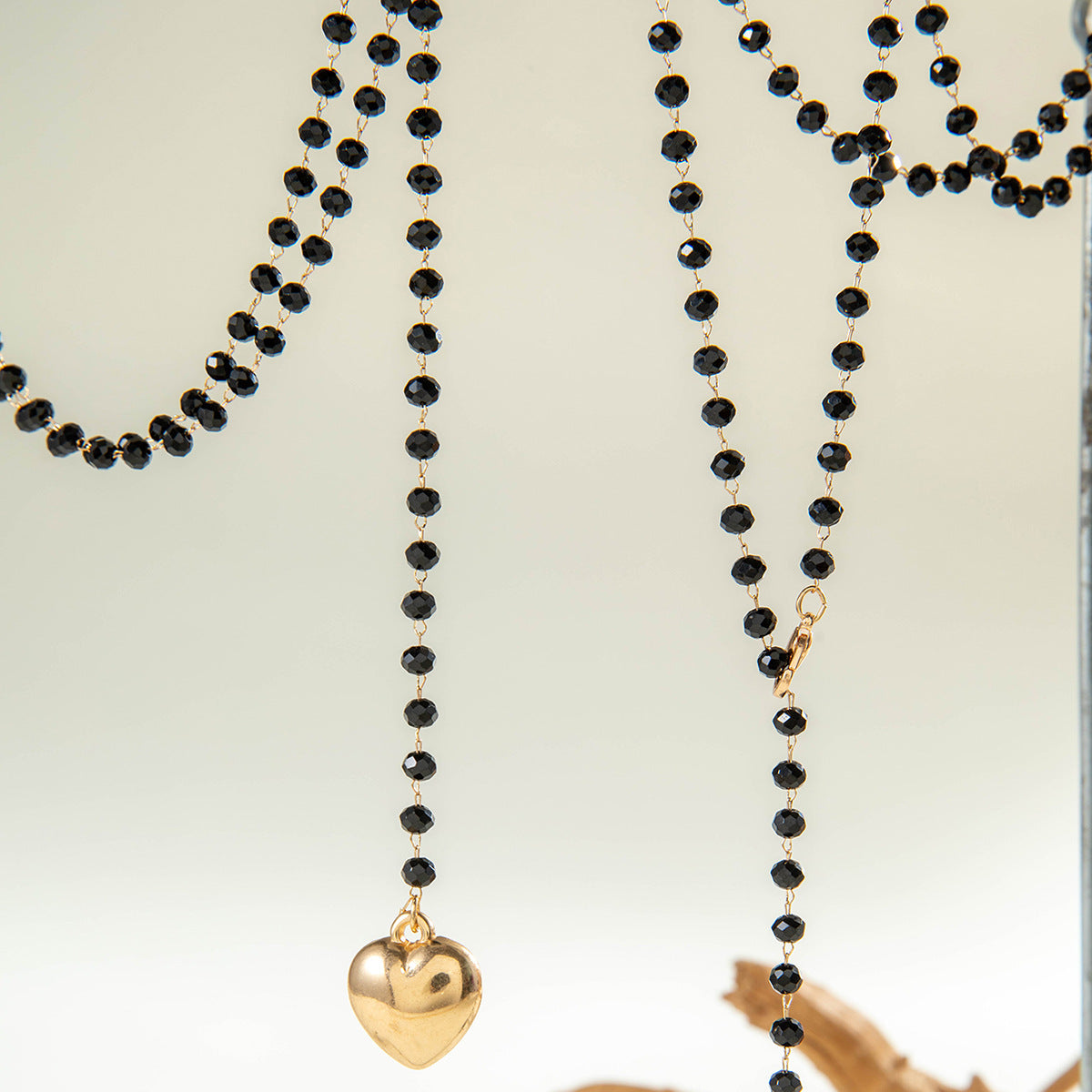 European and American Fashion Jewelry Beaded Tassel Double Layer Long Necklace Elegant Multi-layer Wear Y Type Necklace Ornament - 图片 15