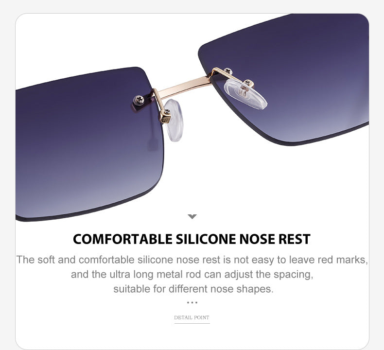 European and American Frameless Cut Edge Leopard Temple Sunglasses for Men Retro Square Frame Driving Sun Protection Sunglasses Wholesale Glasses - 图片 15