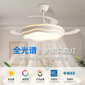 Invisible Fan Light Full Spectrum Eye Protection High Wind Power Silent Modern Simple Hall Bedroom Room Restaurant Ceiling Fan Light