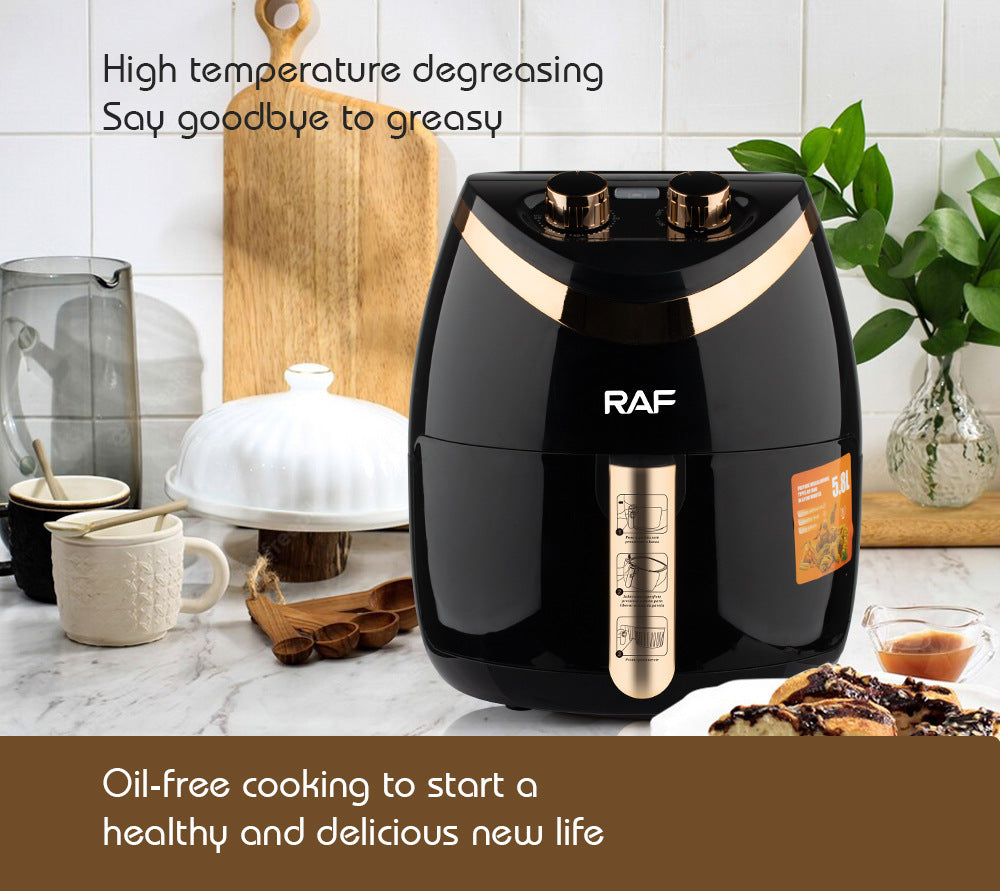 RAF European style air fryer for home use with large capacity Multifunctional Smart French Fries Fully Automatic Fryer 5.8L - 图片 14