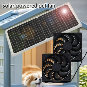 Factory Direct Solar Panel with Dual Fan Pet House Silent Solar Photovoltaic Panel Exhaust Fan Ventilation Cooling