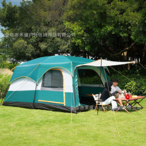 Thickened outdoor tent with two rooms and one living area, sunproof and waterproof3-12Camping Tent