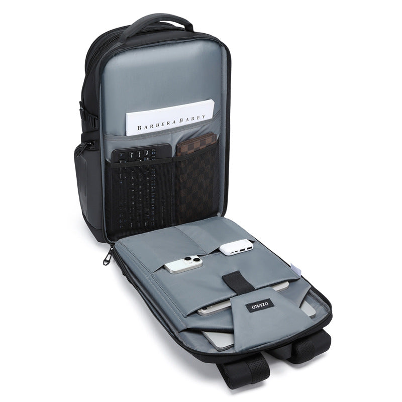 OZUKO Business Backpack Men's Computer Backpack Waterproof High-end Business Travel College Student Commuting School Bag