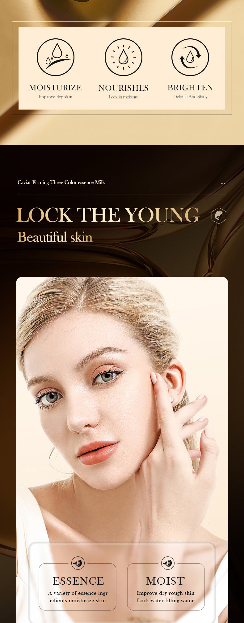 Caviar Essence Milk30mlSADOER Moisturizing and hydrating three-color lotion cross-border foreign trade wholesale - 图片 8