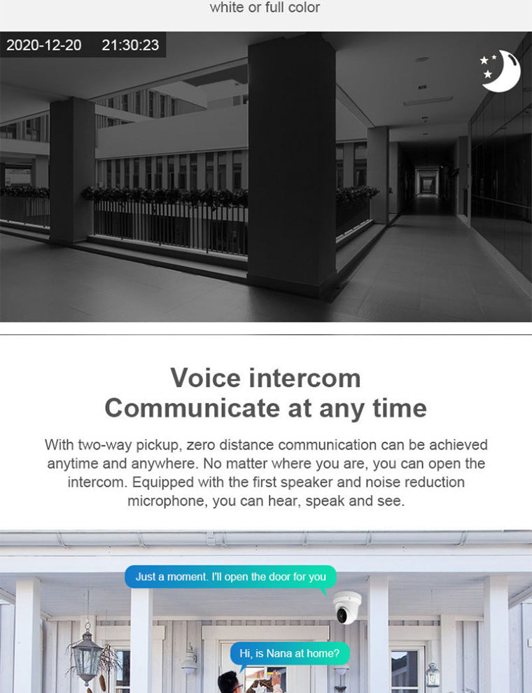 360Panoramic View WiFi Dome Camera V380Conch Wireless Camera Monitor HD Wide Angle - 图片 9