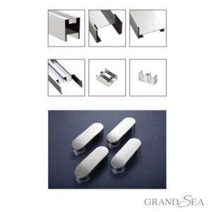 Clear Tempered Glass Safe Bathroom Glass 2 Panel Sliding Shower Door