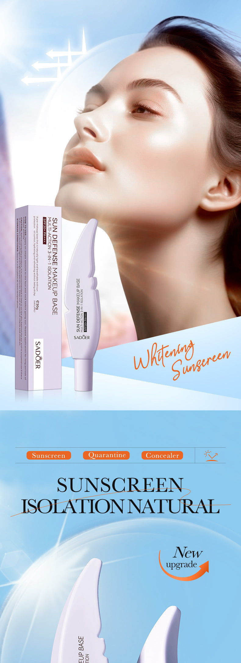 Cross-border Sunscreen30g SPF30+Sunscreen Isolation Cream UV Protection Concealer Sunscreen Cream Wholesale from Foreign Trade Manufacturer - 图片 15