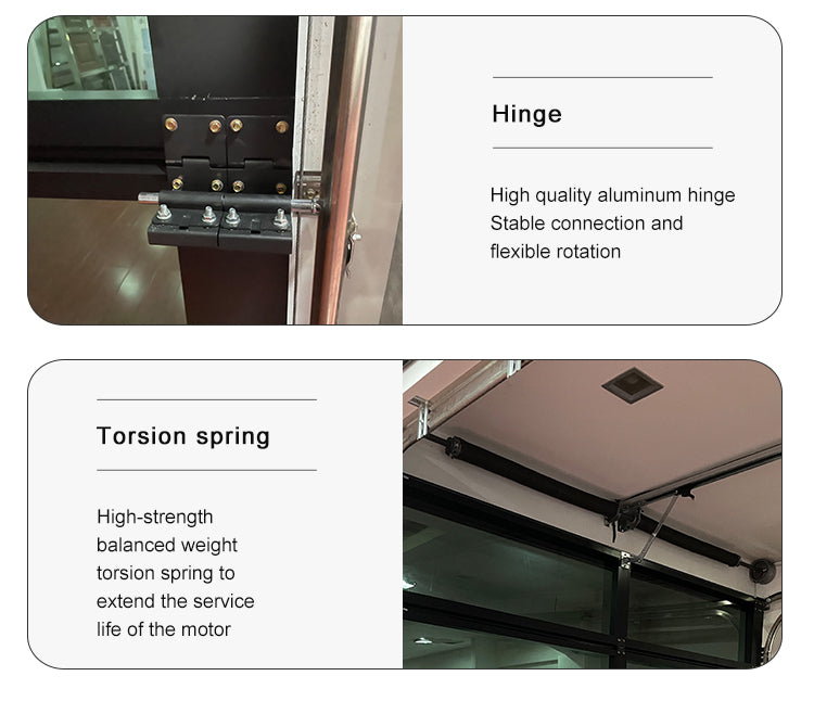 Modern Industrial Overhead Garage Door Motor Automatic Aluminum Glass Garage Door for Homes - 图片 12