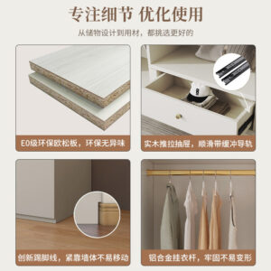 One-Door to Ceiling Heightened Solid Wood Wardrobe for Home Bedroom, Double Door Simple Assembly Cabinet, European Pine Board Storage Cabinet, Wardrobe